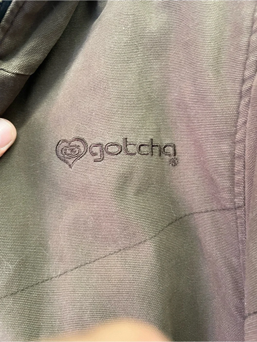 Vintage Gotcha Girl Brown Canvas Hooded Bomber Jacket Sherpa Lined Size L